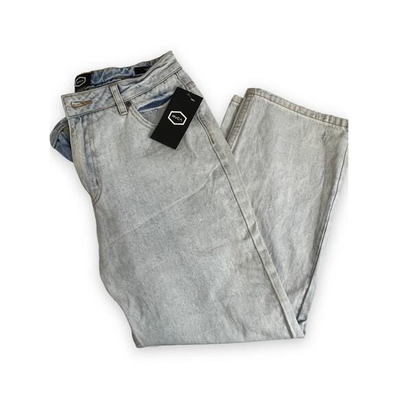 RVCA Filtered Skater Distressed Jean | Bleachout | Womens 28 NWT - Picture 10 of 11
